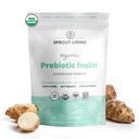 Inulina organiczna z proszkiem prebiotycznym FOS, Fiber rozpuszczalny do nieszczelnych dziąseł, wzdęcia, trawienie, Bakterie przyjazne dla pasz (Probiotyki), 1 Scoop Daily, 1 lb (90 Służenia)
