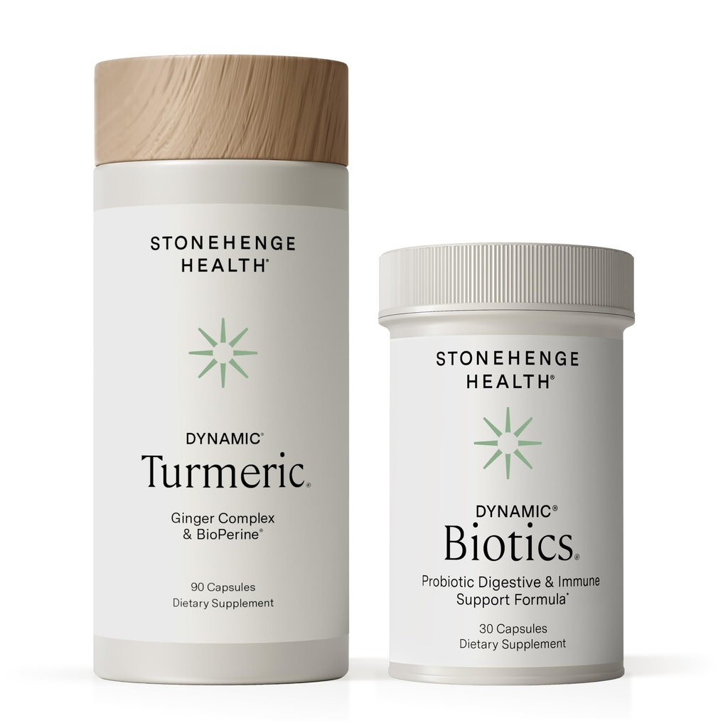 Stonehenge Health Dynamic Turmeric, Dynamic Biotics Probiotic: Łączenie i wsparcie trawienia