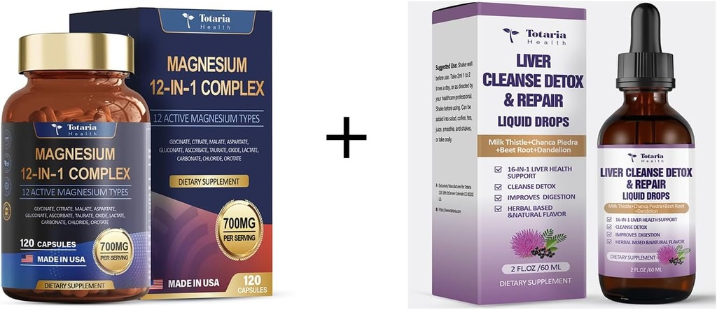 12 w 1 Kompleks magnezu + Detox oczyszczający wątrobę i Naprawa cieczy