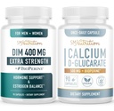 Wapnia D- Glukaran & 400mg suplement DIM dla zwiększonej równowagi hormonu estrogenowego 124; Wegan gluten wolny suplement CDG (90 Servings) z dodatkową siłą DIM (90 Servings)
