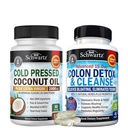 BioSchwartz 15 Day Cleanse for Colon and Gut Health Plus Cold Pressed MCT Oil kapsułki kokosowe (2 miesięczne dostawy)