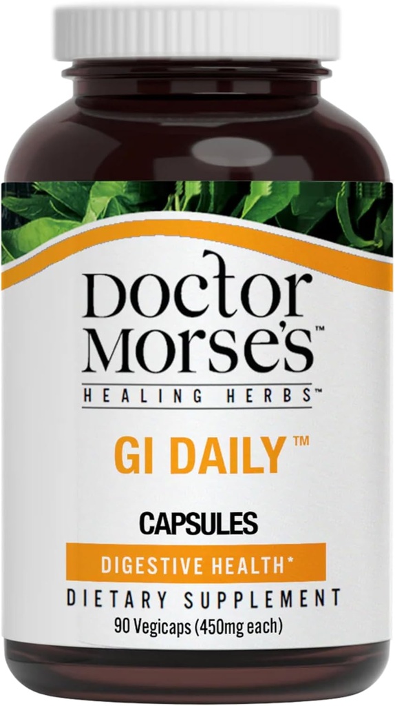 Doctor Morse 's GI Daily - Gut Cleanse - Wsparcie pokarmowe - Intestinal, Ogólne Wsparcie Gut - Naturopath Spreparowane - Marshmallow Root, Slippery Elm Bark, Mullein Leaf - 90 Kapsułki - 45 Day Supply