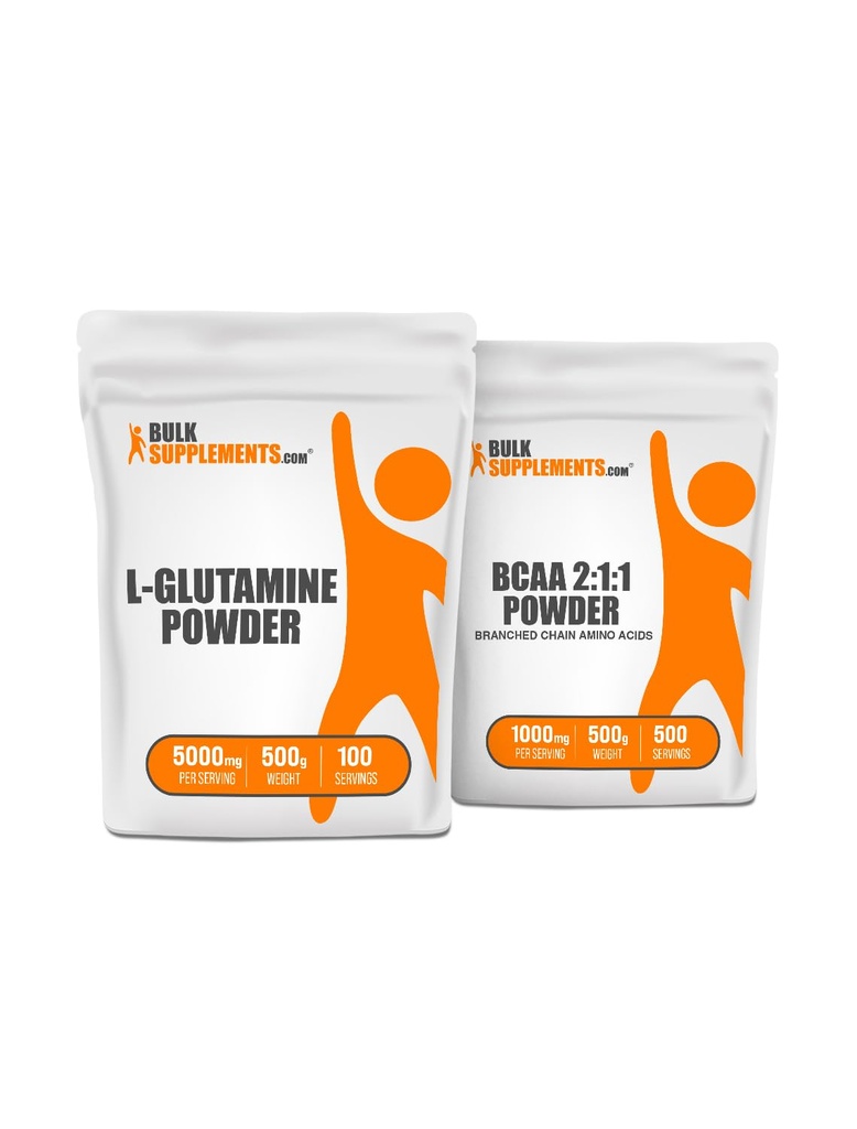 Suplementy do pęcherzyków L-glutaminy 500 g + BCAA 2: 1: 1 500 g