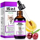 Kot Multivitamin, 15 w 1 Kot witaminy płynne suplementy dla zdrowia serca, kości, stawów, skóry i płaszcz, pęcherza, Wsparcie systemu immunologicznego 60ml