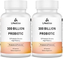 300 Miliard CFU Probiotyki - Probiotyki dla Kobiet i Mężczyzn, 12 Probiotycznych Cieśnin Plus Prebiotyk, Max Pothent dla Ogólnego Digestive & Gut Zdrowie, Wsparcie immunologiczne, Szafka Stabilna - 120 Kapsułki