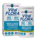 Vital Planet - Vital Flora Probiotyki dla mężczyzn, 60 Miliard CFU, 60 Różnorodne Szczepy, 7 Organiczne Prebiotyki, Mężczyzna 's Daily Shelf Stable Probiotic dla wsparcia immunologicznego, Relief gazowy, Digestive Health 60 Kapsułki