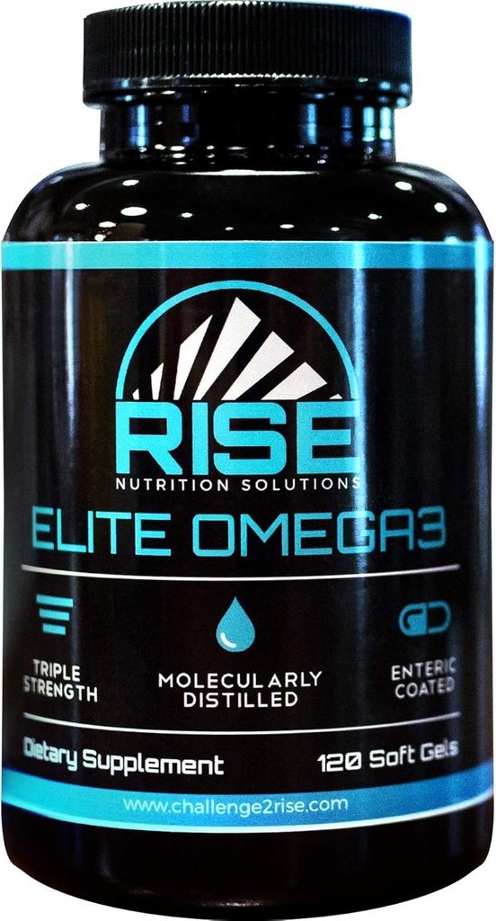 Elite Omega 3 Nutritional Supplement - Omega-3 Kwasy tłuszczowe w tym EPA i DHA - Serce i wsparcie immunologiczne - No Fishy Aftersmast, 120 Softgels