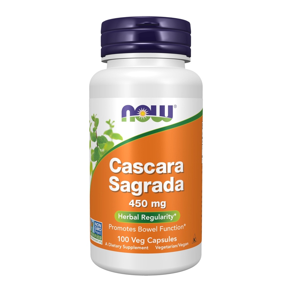 Teraz żywności Suplementy, Cascara Sagrada (Rhamnus purshiana) 450 mg, Regularność ziołowa *, 100 kapsułki Veg
