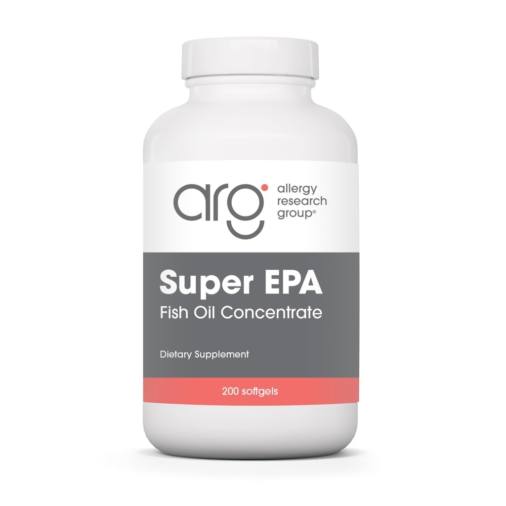Alergia Research Group Super EPA - Suplement Omega 3, Koncentrat oleju rybnego, EPA, DHA, Omega 3 Kwasy tłuszczowe, Sustainable Sourced Anchovies, Softgels - 200 Count