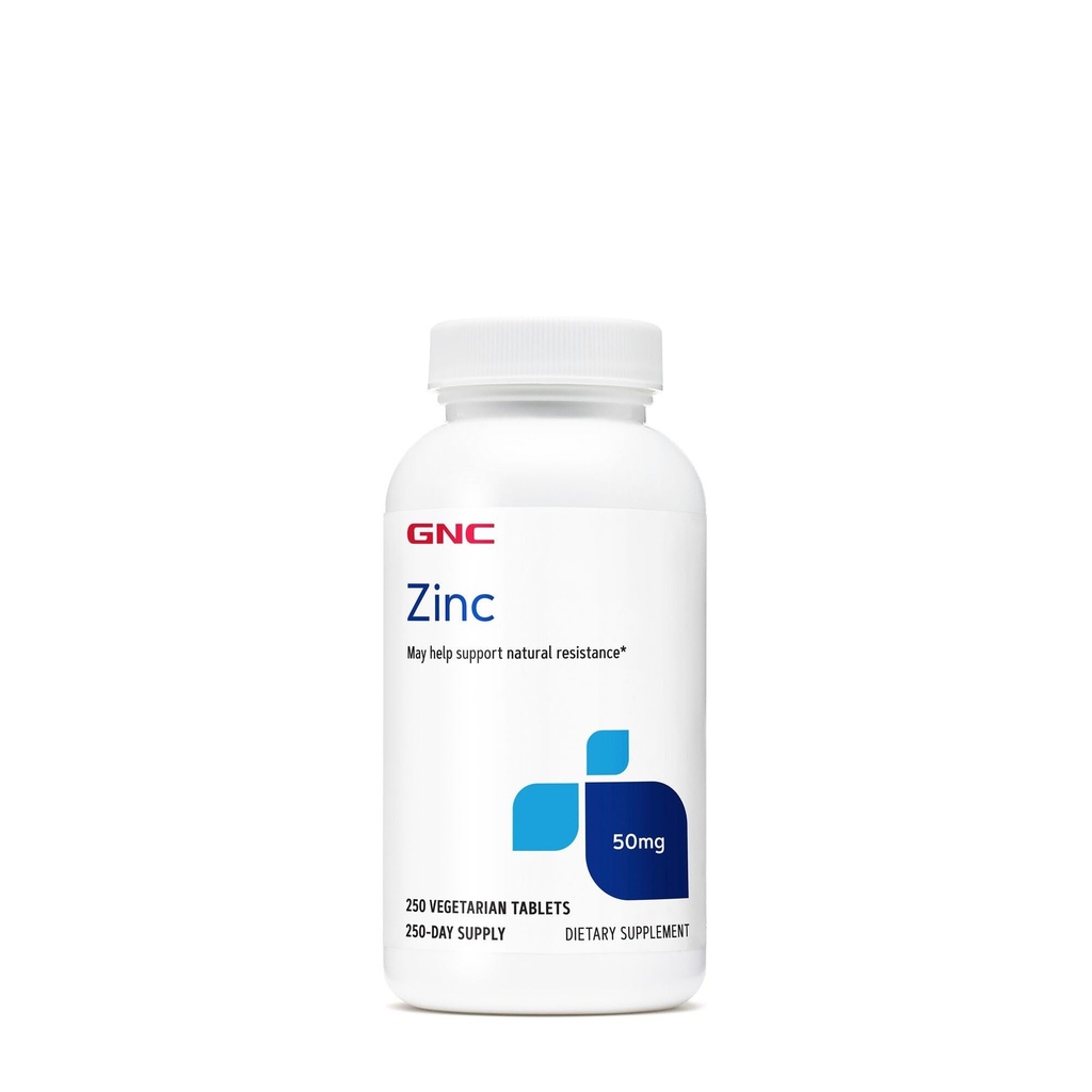 GNC Cynk suplement 50mg, wspomaga funkcję immunologiczną, 250 Sług