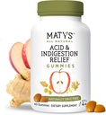 Matys kwasu i niestrawność Gummies Relief, Safe Antacid for Occasional Acid Reflum & Heartburn u dorosłych i dzieci 4 Lat +, niski cukier, Gluten Free, Wegan Gummy Made with Apple Cyder Ocet, 40
