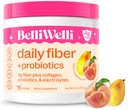 BelliWelli Fiber Supplement for Women & Men - Premium Daily Fiber Powder from Organic Acacia with Added Collagen, Electrolytes & Probiotics - No Bloat, Zaparcia i Gut Health Support (Peach Mango)