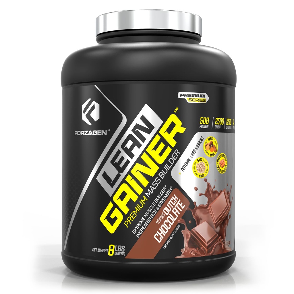 Forzagen Lean Gainer Premium Builder Mass Builder 124; Mass Gainer Protein Powder dla mężczyzn i kobiet 124; Wysokie Calorie Protein, Weight Gain, Luzem, Muscle Building Supplement Agreement 124; Holenderska czekolada, 8 funtów. (11 Służenie)