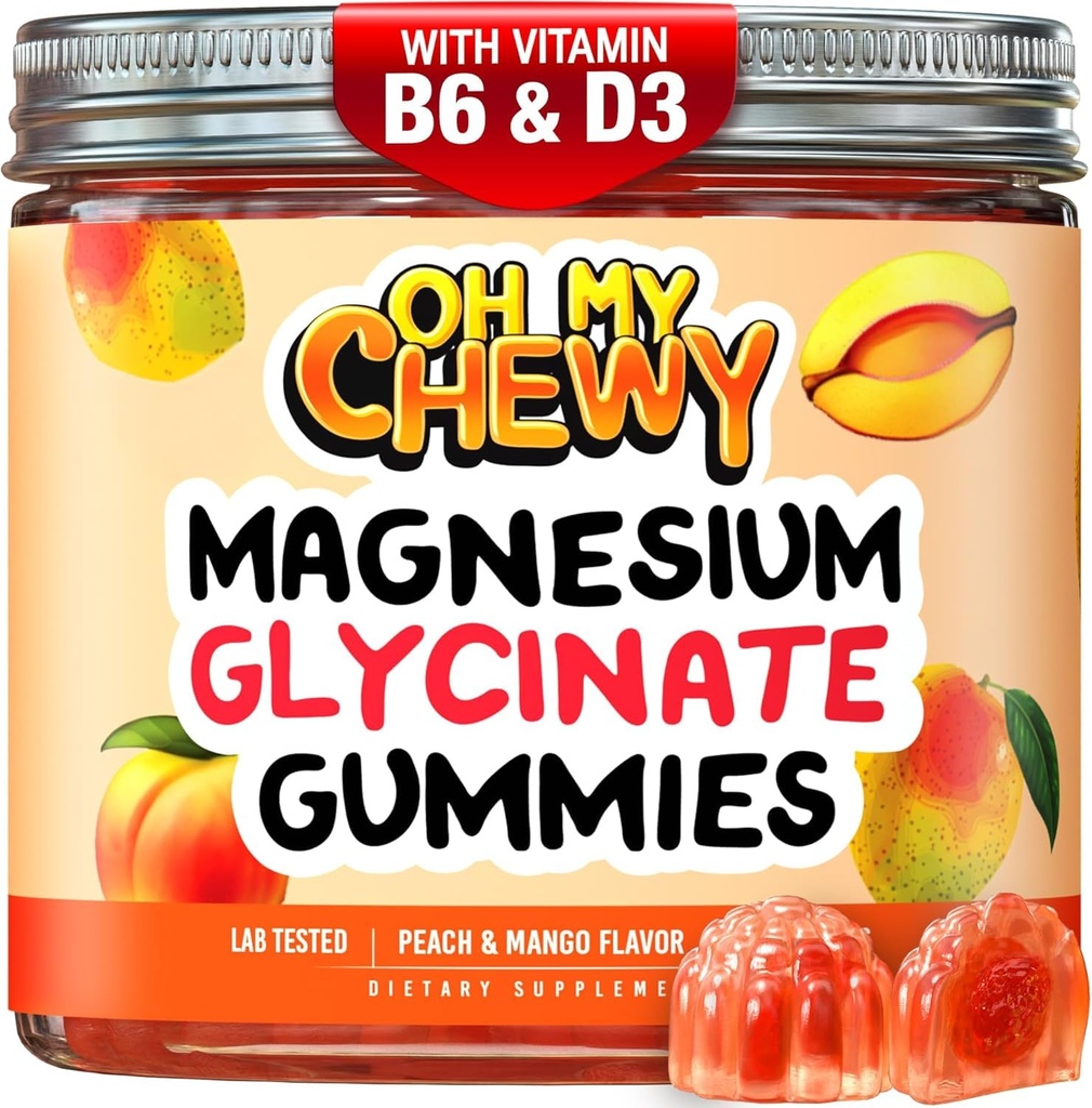 Center- Filled Magnezu Gummies 400MG - Wysoka absorpcja dla dzieci, młodzieży i dorosłych - Suplement do snu, spokój i relaksacja mięśni z B6 & D3 - Gluten Free & Vegan Friendly - 60 Count