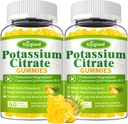 2 Pack Gummies cytrynian potasu - Wysokiej mocy suplement potasu dla zdrowia mięśni, Leg Cramp Relief, równowagi elektrolitowej - Wegan, Non-GMO, Gluten- Free, Flavor ananasowy, 120 Count