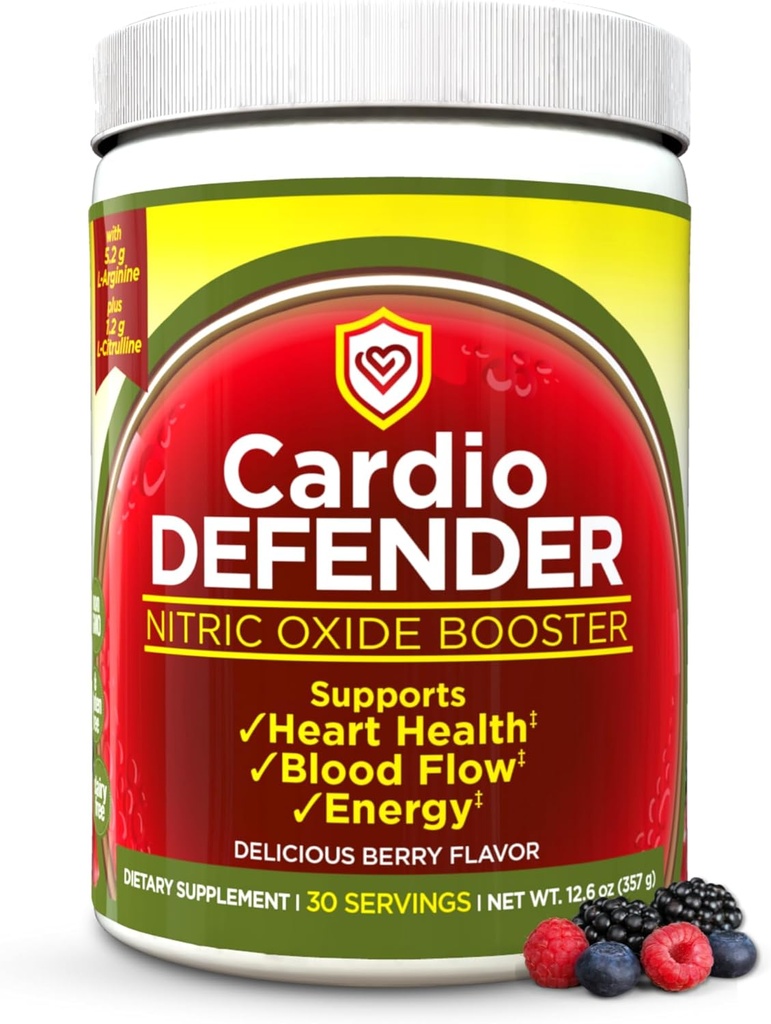 Proszek do wzbogacania tlenkiem azotu - L- arginina 5,200mg + L- cytrulina 1,200mg - Mieszanka napojach do napojów Heart Health - Heart Health, Blood Flow, Energy, Endurance - L- arginina w proszku z Berry Flavor