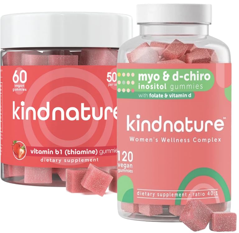 kindernature Myo- Inositol & Witamina B1 Wellness Bundle - Hormonalna równowaga i wsparcie systemu nerwowego Gummie