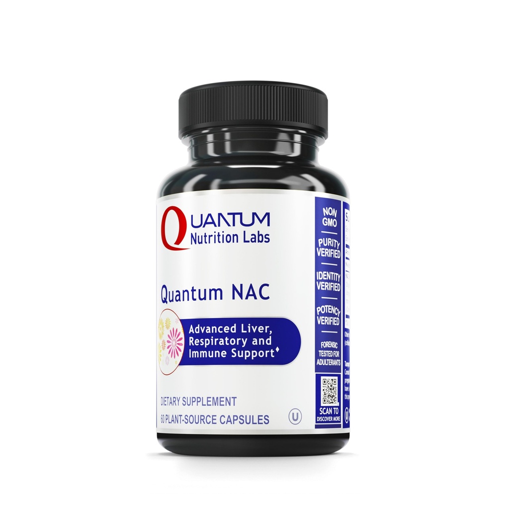 Quantum Nutrition Labs NAC - N- Acetyl- L- Cysteina, Wątroba & Wsparcie immunologiczne, Suplement NAC, N- Acetylo Cysteina, 300mg NAC Per Capsule - 60 Kapsułki wegetariańskie