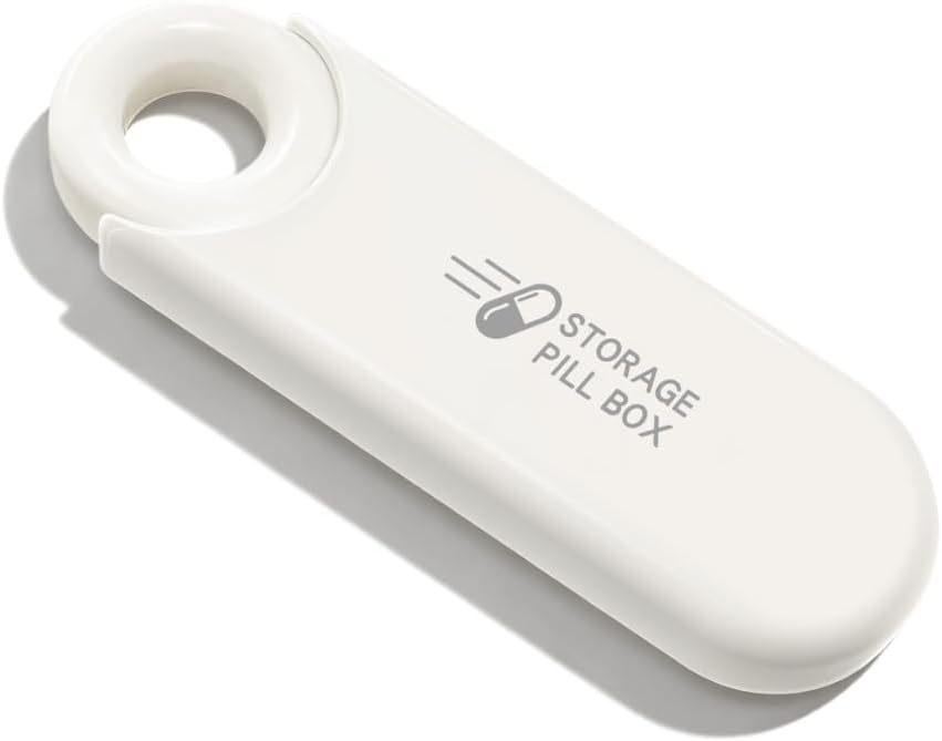 Slim Travel Pill Organizator, Mały Pill Case Fits w torebce lub kieszeni, Compact przenośny Pill Holder, Stylowe 3 Komory Codzienne pudełko witaminy (biały)