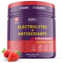 Keto Vitals Przeciwutleniacz Elektrolity Proszek - Mieszanka elektrolitów z Potasu, Magnezu, Sodu, Wapnia 124; Keto Electrolytes Suplement energii Napoje Mieszanka 124; Cukier wolny, Zero Kalorii, Zero węglowodanów