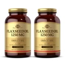 Solgar Flaxseed Oil 1250 mg - 100 Softgels, Pack of 2 - Concentrated Plant Source of Omega-3 Alpha- Linoleic Acid (ALA) - Non-GMO, Gluten Free - 100 Total Servings
