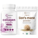 Micro Składniki Multi Collagen Complex & Lions Mane Mushroom Supplement Powder Bundle 2 Pack Description 124; Pakiet Grass- Fed Collagen Peptydes Description 124; Natural Superfood for Brain, Energy, & Immune Health