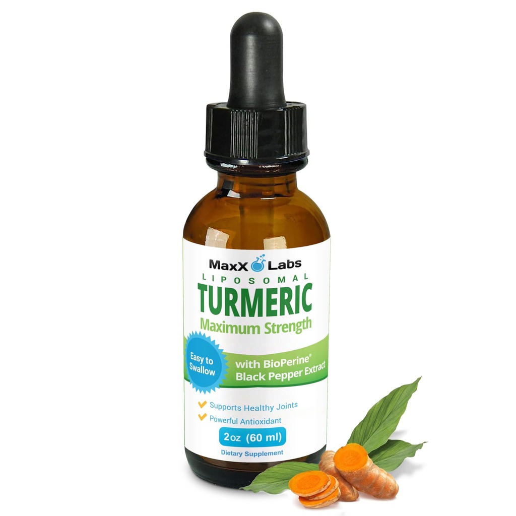 Kurkumina kurkumina z ekstraktem Black Pepper - Najwyższa moc 800mg - Przeciwutleniacz - Suplementy tumeryczne w / Bioperine - Non-GMO - 2 Fl Oz