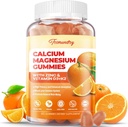 Magnezu wapniowego Gummie cynku z witaminą D3 & K2 - Wysoka absorpcja Magnezu Glicynian 400mg - Suplement wapnia bez cukru - Wsparcie Nerve Muscle Mood & Immunitet - dla dorosłych Mężczyźni Kobiety Dzieci