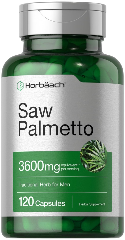 Ekstrakt Horbäach Saw Palmetto 124; 120 Kapsułek Birmingham 124; Non- GMO i Gluten Free Formula Birmingham 124; z Saw Palmetto Berries