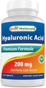 Najlepsze naturalne kwas hialuronowy 200 mg 120 tabletek (Non-GMO, Gluten Free) - promuje młodzieńczą zdrową skórę i zdrową wspólną funkcję (120 liczenie (opakowanie po 1))