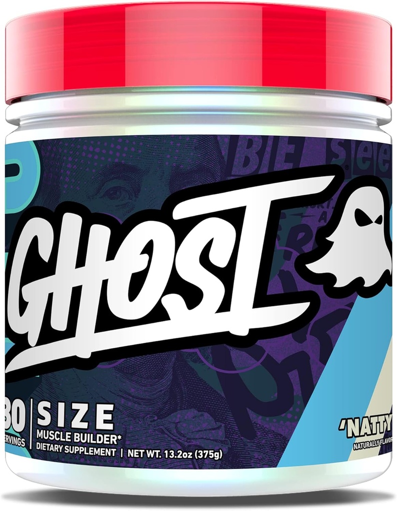 GHOST Rozmiar Muscle Builder Dietary Supplement - Natty, 30 Służenie - Wzrost mięśni i siły Budowanie Suplementy dla mężczyzn i kobiet - Kreatyna, Betaine & Beta- Alanina - Wolny od cukru & Gluten, Wegan