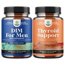 Zestaw suplementu DIM dla mężczyzn z Panax Ginseng Bioperine Grapeseed & Astragalus dla Prostate Health and Herbal Thyroid Support Complex z L Tyrosine, Bladderwrack, Selenium & Pure Ashwagandha