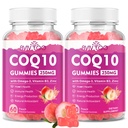 2 Pack CoQ10 Gummies 250mg, Plus Omega-3, Witamina B3 i Cynk, Magnez - Wysoka absorpcja Koenzym Q10 Suplementy dla Zdrowia Serca, Energia komórkowa, & Wsparcie przeciwutleniacze, 120 Liczba