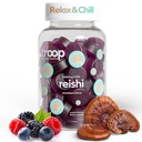 Troop Reishi Gummies Mushroom - Uspokojenie Gummies dla dorosłych i dzieci - Suplement do Sprężyny, Relaks, Wsparcie immunologiczne - 4000mg Triple- Wyczerpany Fruiting Body - Mieszane Berry, 60 Hrabia