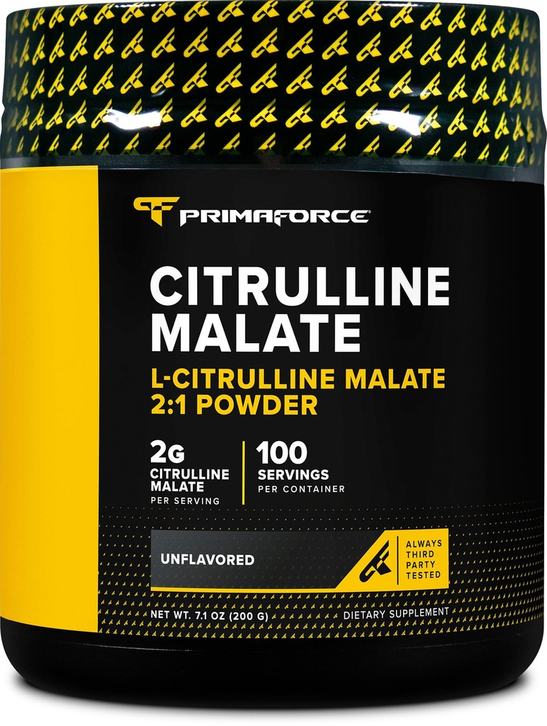 PrimaForce L- Citrulline Proszek jabłkowy, niearomatyczny suplement do wstępnego treningu, 200 gramów - Wzmacnia energię, Odzyskiwanie AIDS, Poprawia wydajność siły - Wegan, Non-GMO