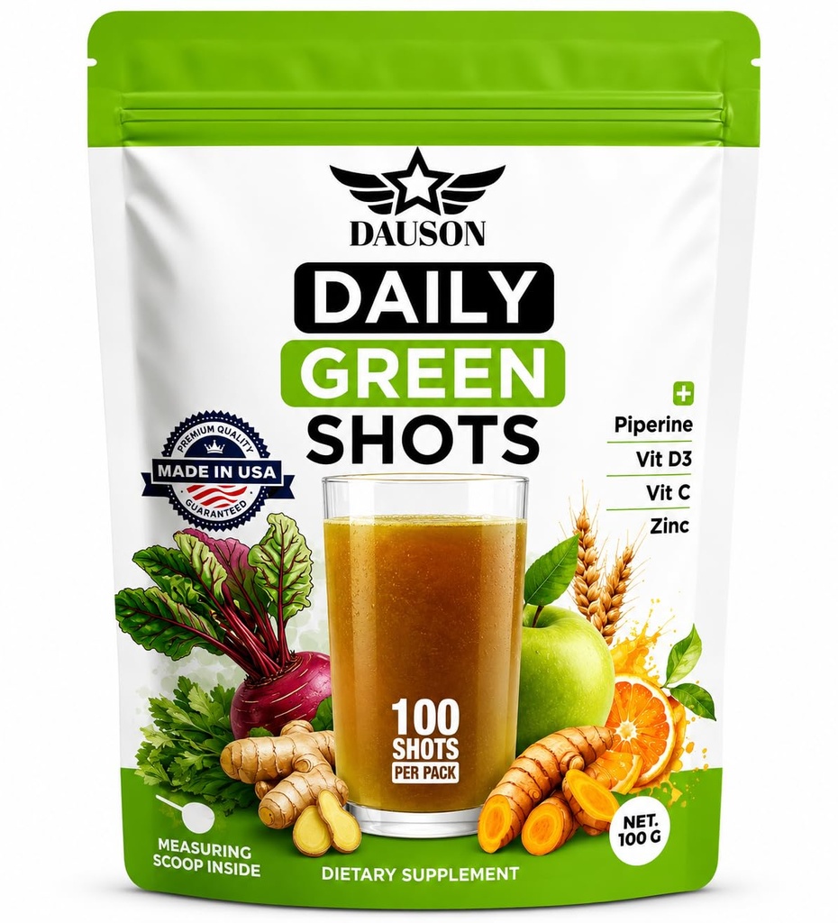 Codzienne zielone strzały - Superfood w proszku z Wheatgrass, Matcha, Beetroot, Ashwagandha, Turmeric & Prebiotyki - Immunitet & Wsparcie energetyczne - Vegan Zielonych Suplement - 100 Zdjęcia