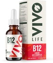 Vivo Life - kompleks witaminy B12, suplement zdrowia o dużej mocy, płynne krople aromatu pomarańczowego, 60ml, 60 Służb