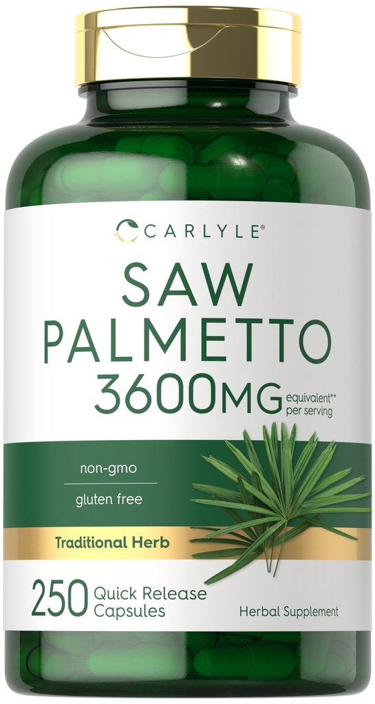 Carlyle Saw Palmetto dla mężczyzn i kobiet 124; 3600 mg 124; 250 Kapsułek 124; Herb Extract Supplement Amend124; Serenoa Repens Amend124; Non- GMO i Gluten Free