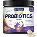 Probiotyki dla psów, Freeze- Suszone Psy Probiotyki i Enzymy Trawienne, Plus Omega-3 dla Swędzonej Skóry, 3- in-1 Prebiotyki dla Zdrowia Trawiennego, Witaminy psów i Suplementy dla Zdrowia immunologicznego, 120 Bites