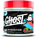 GHOST Hydration, Kiwi Strawberry, 40 Serv, Proszek elektrolitowy - Suplement mieszanki napojów z magnezu, potasu, wapnia, witaminy C i tauryny dla energii i wytrzymałości - Wegan, wolny od soi, cukru i gluten