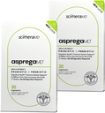 Asprega 30CT - Probiotic + Prebiotic Supplement DEVE 124; 17 Strains, 35 Billion CFU EVE 124; Delayed Release EVE 124; Saccharomyces Boularii EVE 124; for Men & Women EVE 124; by ScimeraMD, 2- Pack