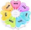 Duży tygodniowy Pill Organizator, Gelibo Push Open Button Pill Box 7 Dzień, Łatwy do otwarcia pióro Case, Codzienne Medicine Organizator, Travel Pill Container, Witamina Holder do leczenia, Suplementy, Oleje rybne