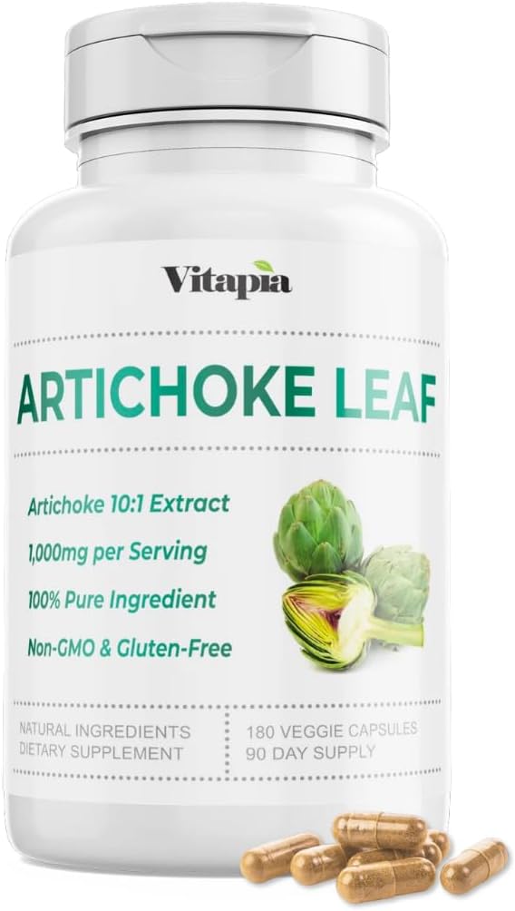 Vitapia Organic Artichock Leaf Extract for Healthy Disease, Liver Health & Functions, Antioksydant Support - 10: 1 Ratio & 180 Veggie Capsules - Non-GMO, Gluten- Free, Vegan- Friendly