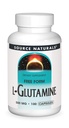 Źródło Naturals L- glutamina - Wolna forma Amino Acid, która wspomaga energię metaboliczną - 100 kapsułki