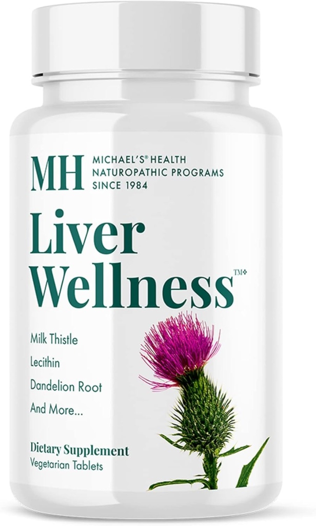 MICHAEL 's Health Naturopathic Programs Wątroba Wellness - 90 Tabletki wegetariańskie - Zawiera składniki odżywcze do wsparcia wątroby - Kosher - 30 Służenia