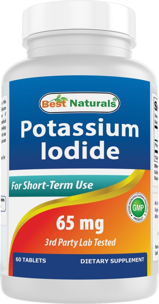Najlepsze Naturals Potasu Jodide 65 mg - Suplement diety, 60 tabletek (60 sztuk (opakowanie po 1)) (6)