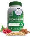 Zdrowie Thru Nutrition GlucoPro Max - z 1 500 mg Berberiny, Chrominex + Chrom, i 1 000 mg cynamonu 124; Wegan, Non-GMO, Gluten Free 124; Opakowanie 90