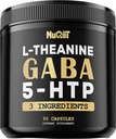 3in1 GABA Suplementy 750mg L- Theanine 200mg & 5- HTP (5- hydroksytryptofan) - odpowiednik 1000mg - Wsparcie zdrowia mózgu, Koncentracja, Komfortowy nastrój - 90 Kapsułki
