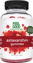 FeelGood Superfoods Astaksantyna Suplementy, 6 mg Gummeje przeciwutleniające dla zdrowia skóry i oczu, Berry Flavor, Wegan, Non-GMO, 60 Count