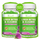 Wątroba Cleanse Detox Naprawa Gummies, Mleko Tistle Gummies z Karczoch, Dandelion do wsparcia wątroby, Wegan & Non-GMO, Żelatyna - wolne, Apple Flavor 120ct